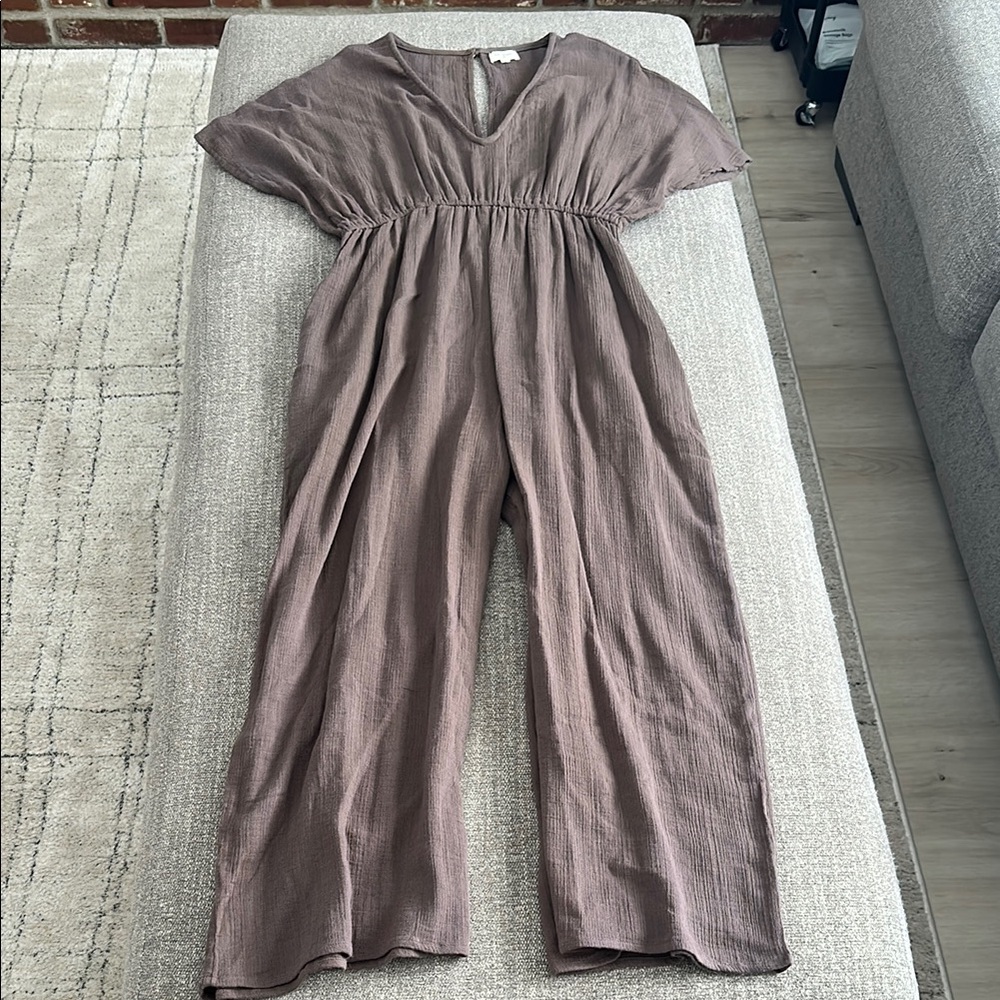 Brown Linen Jumpsuit